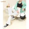 Womens Casual Wide Leg Pants Cotton Blend Mid-Rise Drawstring Loose Fit Trousers