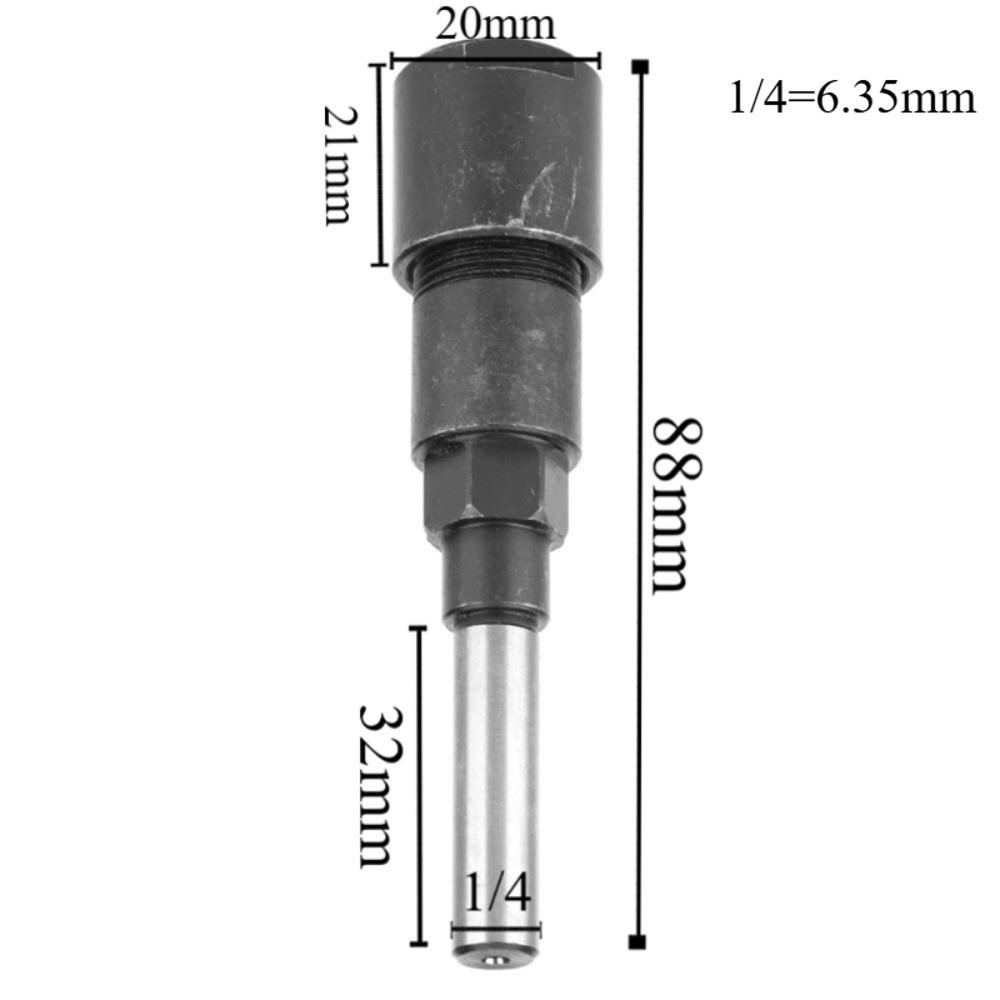1/2 inch Shank Router Bit Collet Extension 2-1/4 inches Additional Travel 1/4 inch Shank Collet Extension Rod Hard Alloy