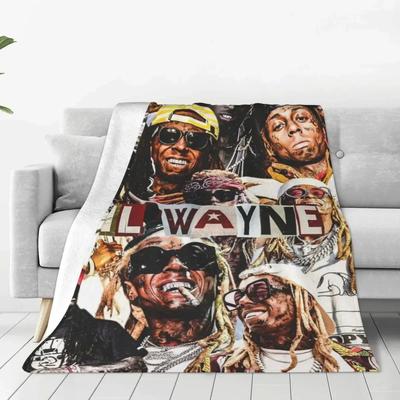 L-Lil Wayne Flannel Blanket Music Singer Super Soft Throw Blanket for Couch Chair Sofa Bed Travelling Bedspread Sofa Bed Cover