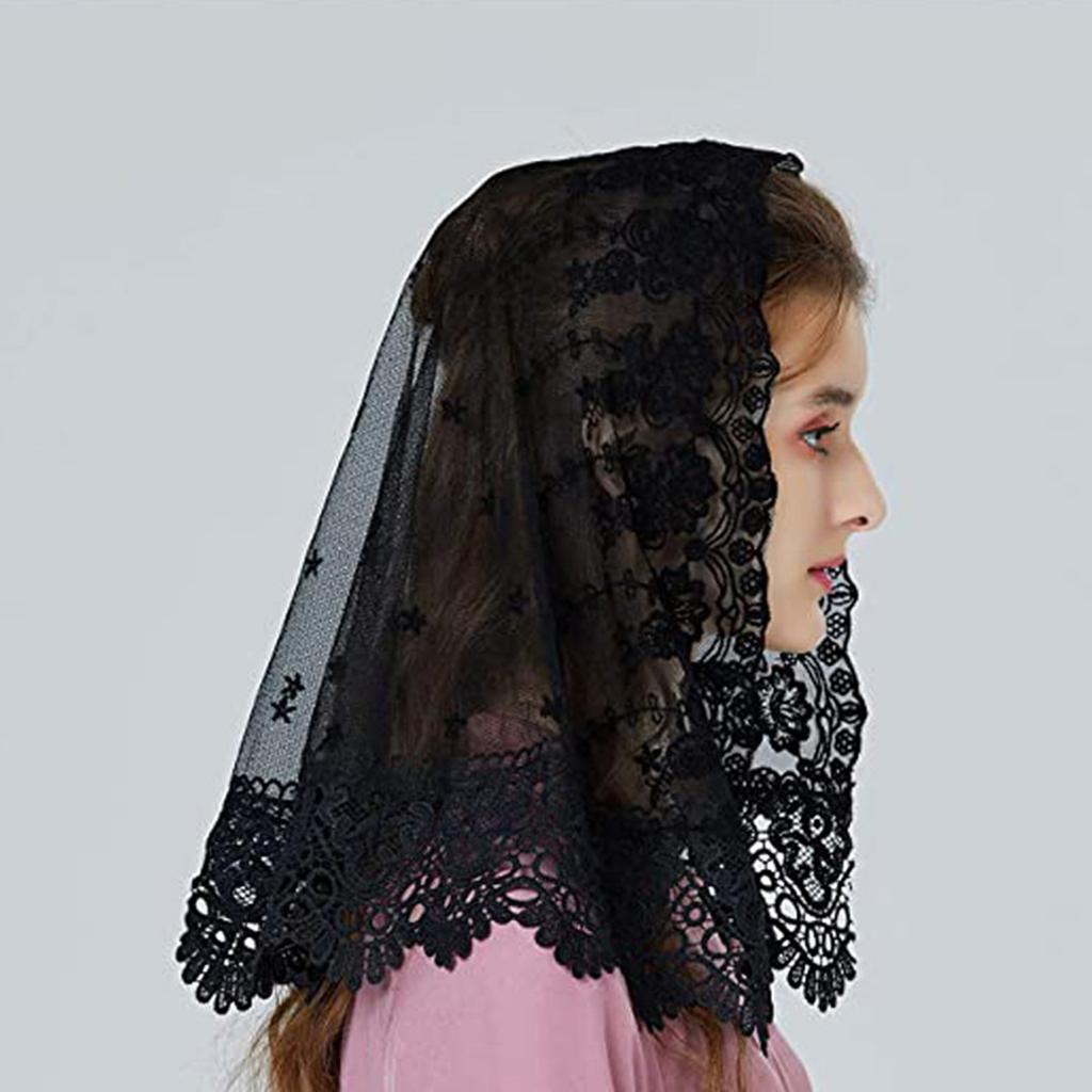 Ladies Lace Headscarf Wedding Party Floral Pattern Scarf Lightweight Lace Bandana for Hot Weather Sunproof Supplies