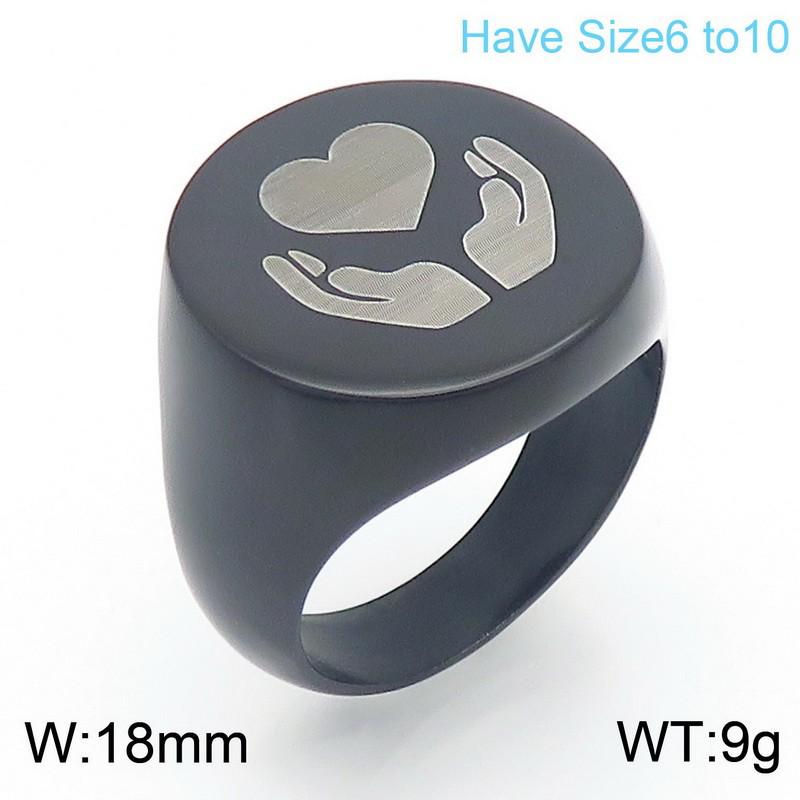 Geometrischer runder Titanstahlring mit graviertem Logo - Polierter Edelstahl für Männer & Frauen, Kalter Stil