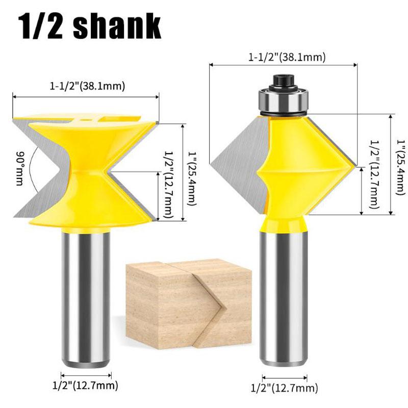

Фреза для прорезки пазов, 90 градусов, фреза для сращивания, деревообрабатывающий фрезерный инструмент, деревообрабатывающий инструмент, хвостовик 8 мм, 12 мм, 1/2 дюйма 1/2inch shank жёлтый