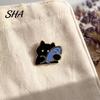 Enamel Kitten Brooch Holding Fish Cartoon Cat Brooch, Alloy Badge Pin, Metal Clothes Animal Clothing Accessories for Backpacks Hats Scarves Jackets