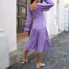 Vestito da donna alla moda casual sexy sexy comodo fresco traspirante tinta unita a vita alta sottile