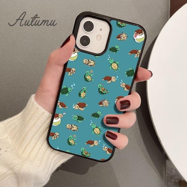 Cute Sea Turtle Phone Case for iPhone 11 12 13 14 Pro Max Mini X XR XS SE 2020 5 6S 7 8 Plus Samsung Galaxy S21 S22 Cover Shell