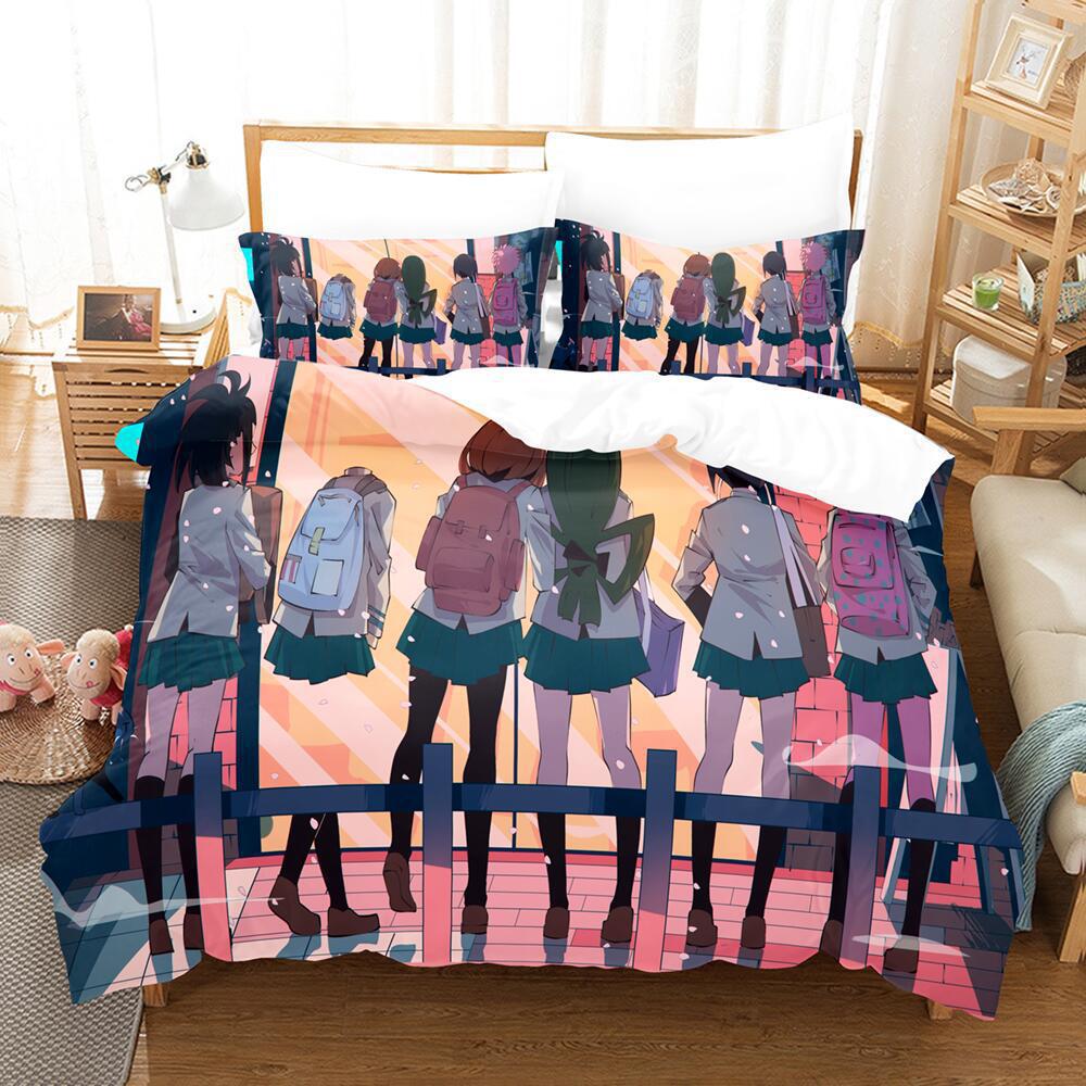 My 3D Cartoon Animation Bedding Microfiber Polyester Cotton 90G Duvet Set Three-Piece Set