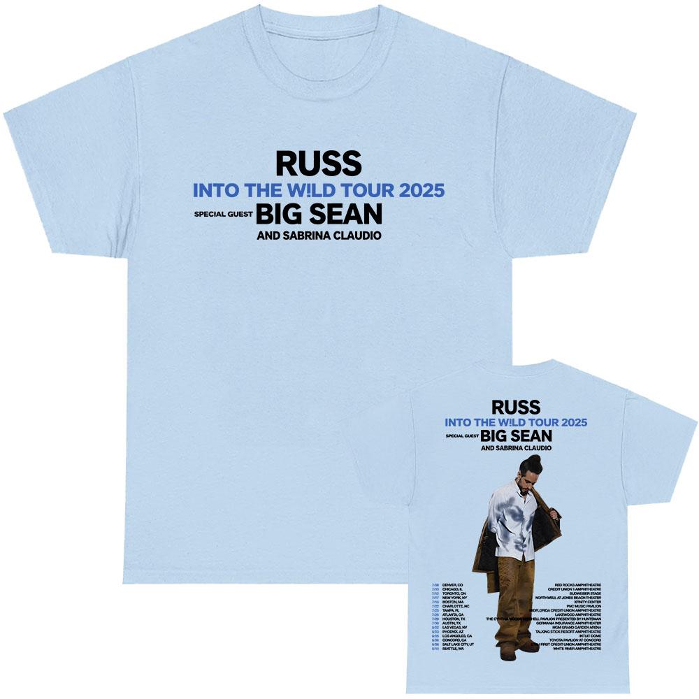 Russ in To The W!LD Tour 2025 T-shirt Summer Short Sleeve Male Tshirts Hip Hop Unisex Streetwear O-neck Rapper Printing T Shirt