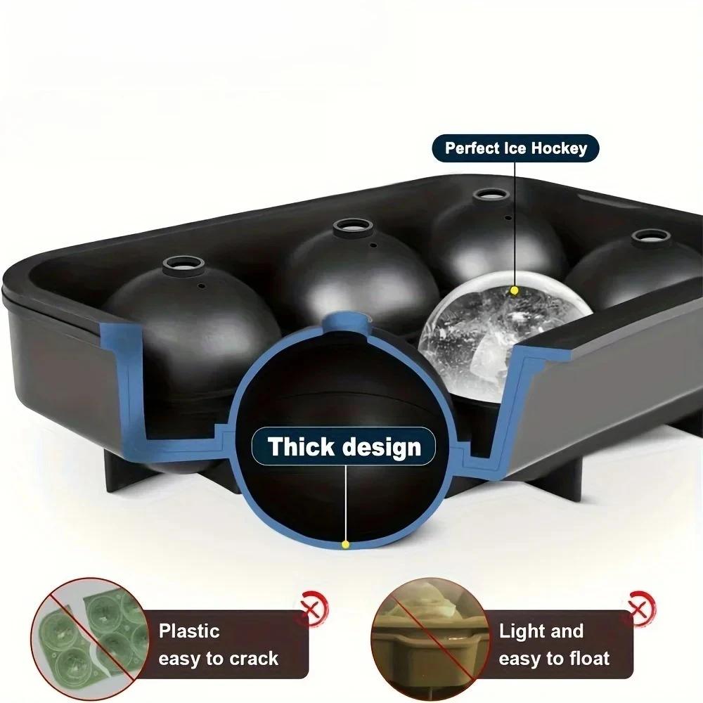 1pc Ice Cube Trays Silicone Cube Molds for Freezer with Lid Reusable Whiskey Mold Ball Diamond Ice Mold  Barware Tools