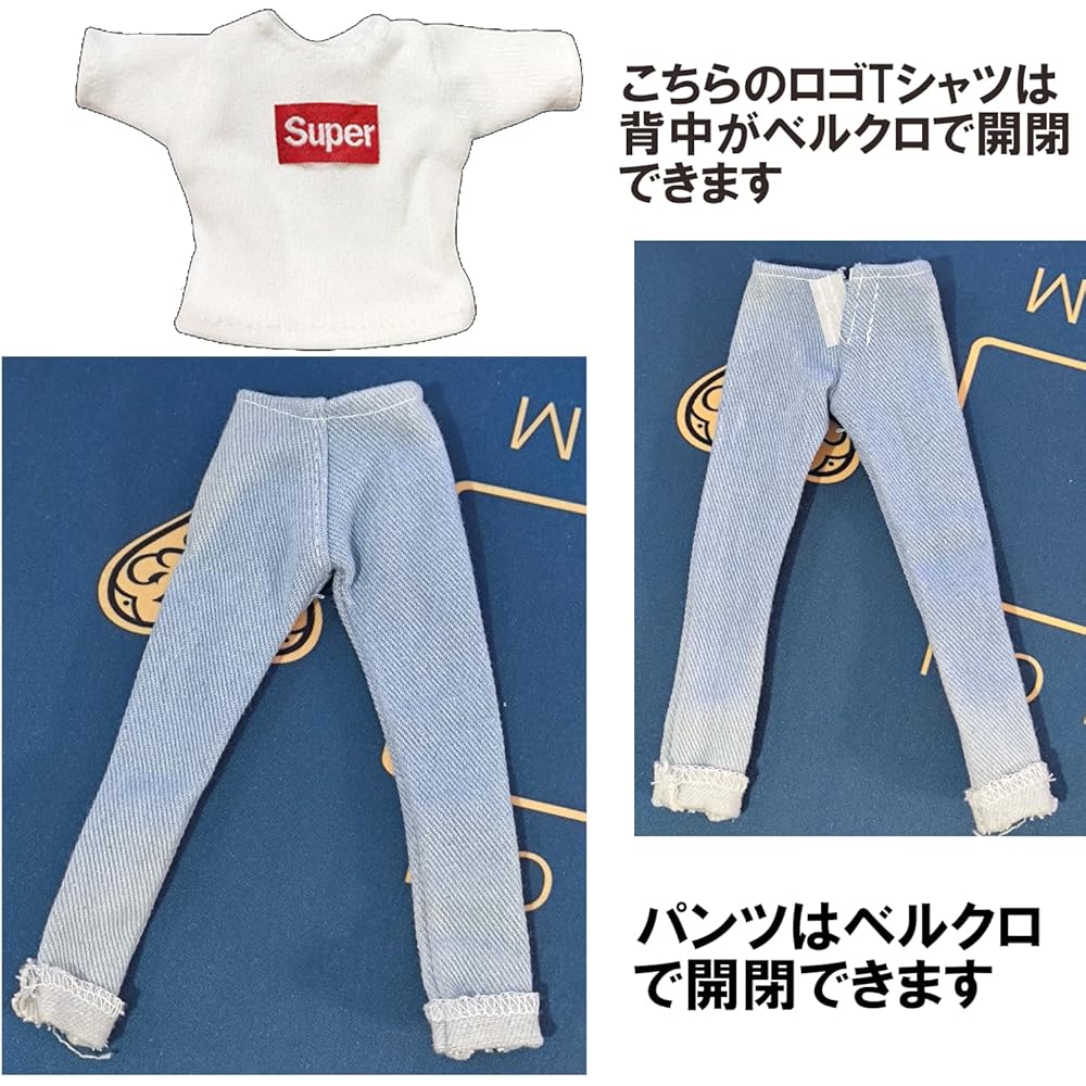 Olyoly 1/6 Doll Outfit Set T-shirt Denim Shorts Skirt for 30cm Miniature Dolls