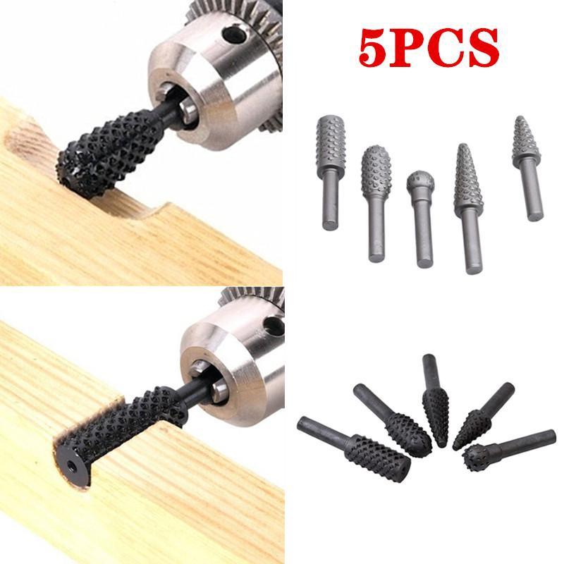

5 шт., высокоскоростные стальные напильники, фрезерные напильники для фрезерования древесины, набор фрез для DIY деревообработки, резьбы, гравировки, сверления HMM
