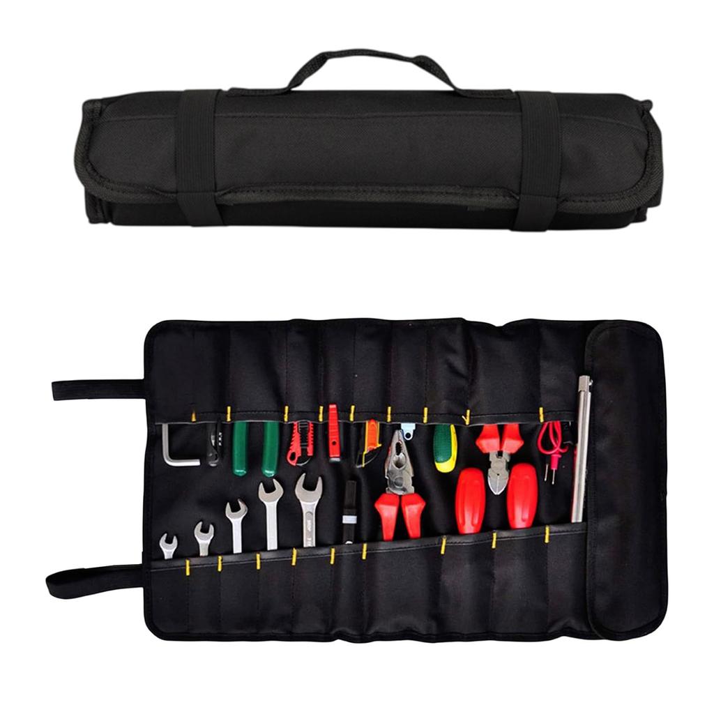 Household Tool Roll Organizers Compact 15.2cm Rolled Size Unfolds Large 58.4x35.5cm Surfaces with Organized Pockets for Easy Access