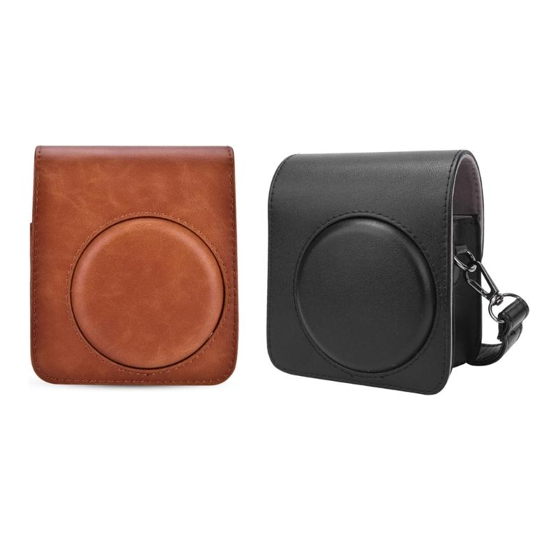 Camera Protective Cover Sleeve for Mini 70 Wear Resistant Storage Bag PU Leather Case with Removable Strap