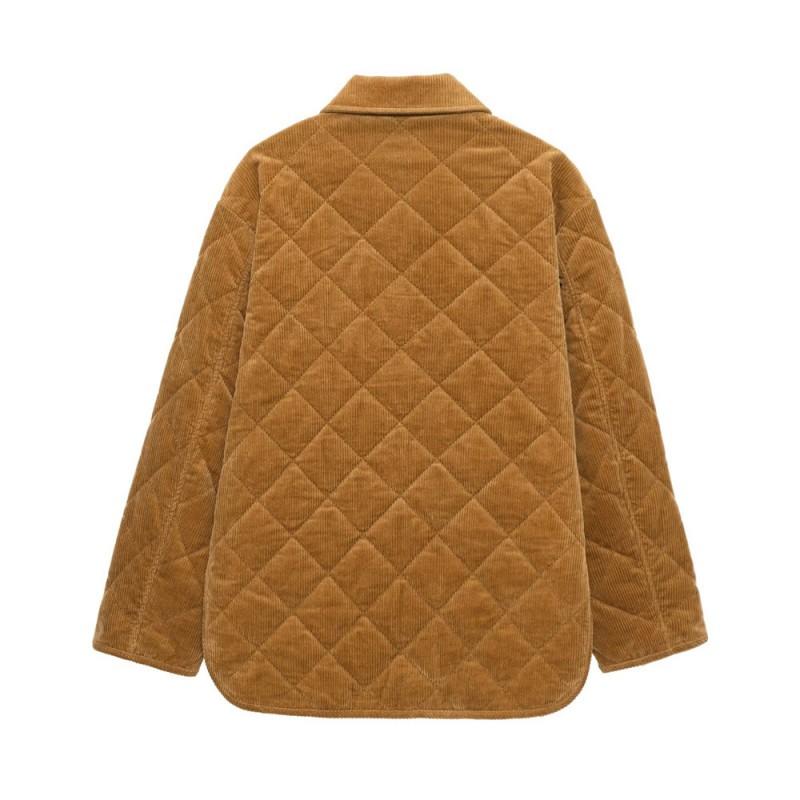 Womens Winter Corduroy Cotton Jacket Long Sleeve Loose Fit Casual Coat Youth