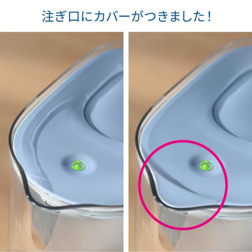 BRITA Water Filter, Jug-Style, Tested for PFOS/PFOA Removal, Filtered Water Capacity: 1.26L (Total Capacity: 2.4L), Style Eco Powder Blue, Includes 3