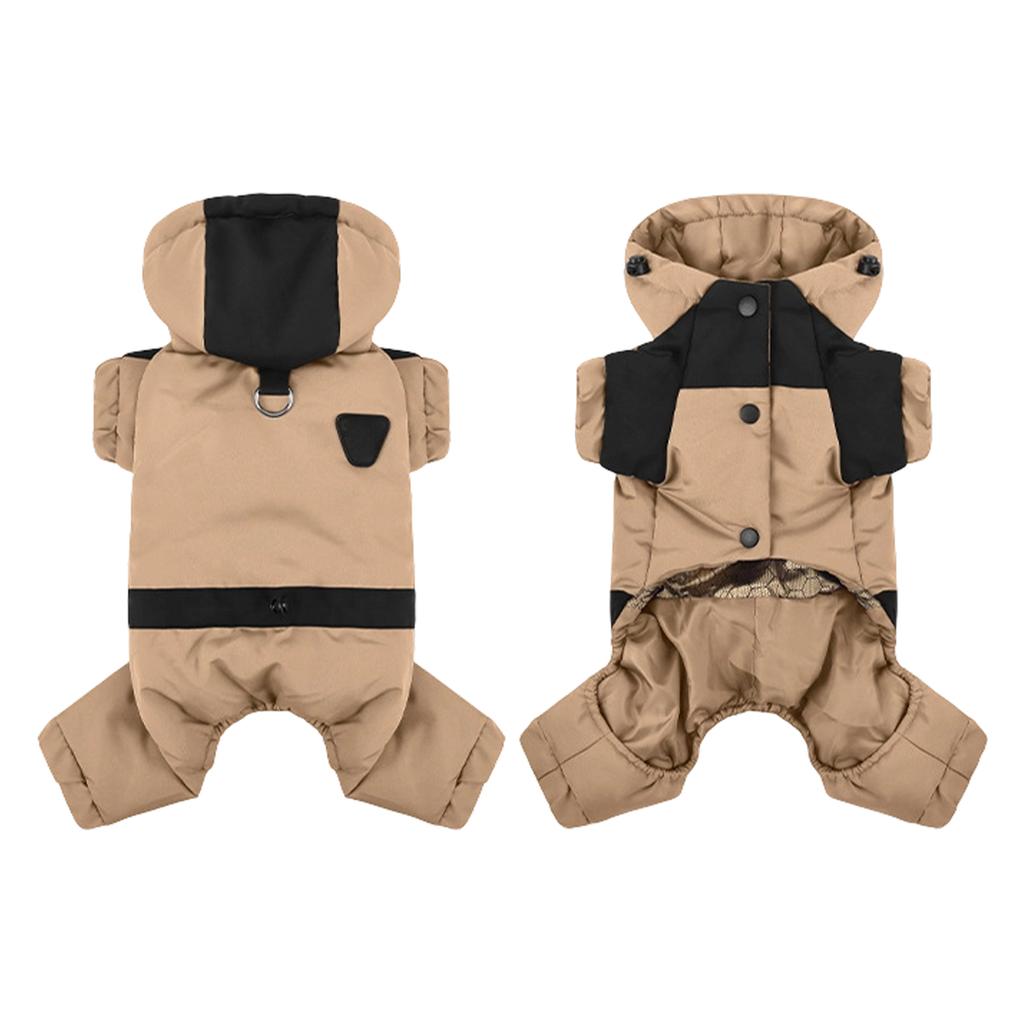 Pet Winter Coat, Cotton Padded Four-Legged Hooded Jacket for Dogs and Cats