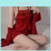Satin Slip Dress With Lace Panel And Tie Neck For Women Home Sleepwear Summer