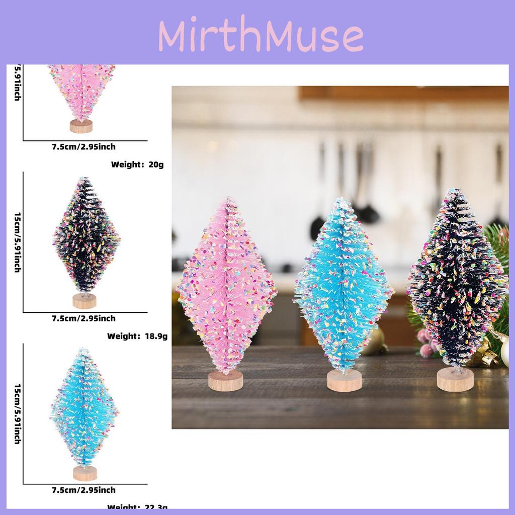 Mini Colorful Heart Sequin Pine Needle Christmas Tree For Festive Holiday Decoration