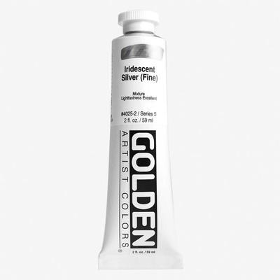 Golden : Heavy Body Acrylic Paint : 60ml : Silver Fine Iridescent