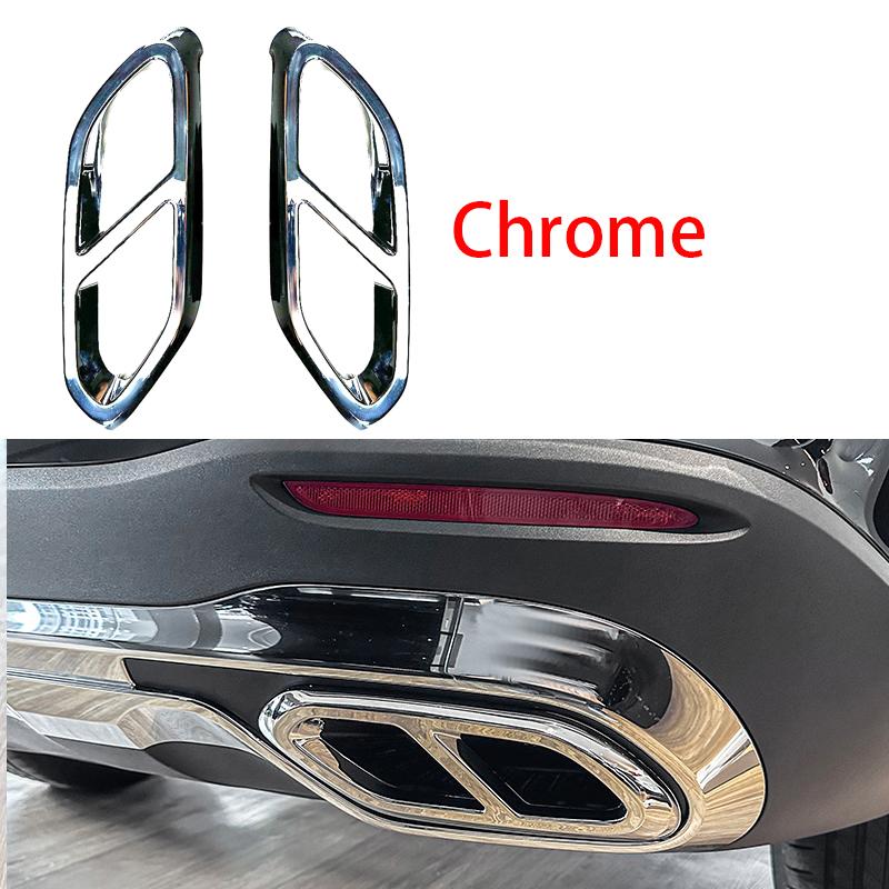 ABS Exhaust Muffler Pipe Tip Tailpipe Cover Trim Covers For Benz GLC Class X254 2023+ GLC260 GLC300