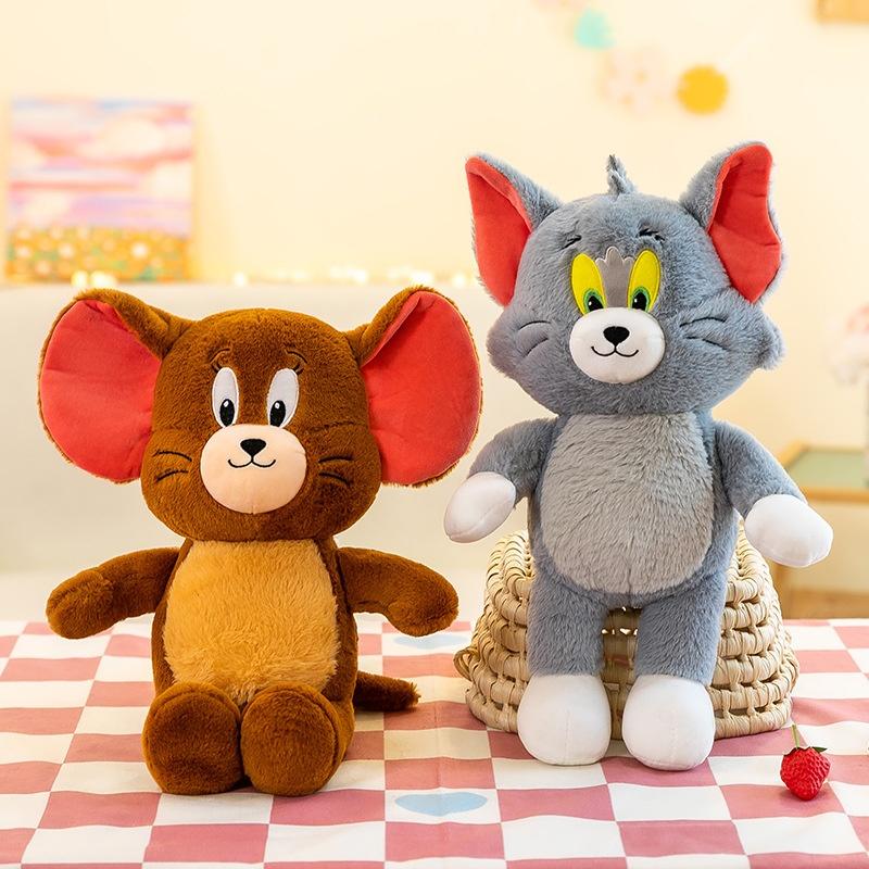 Lovable Cat and Mouse Plush Doll Toy with PP Cotton Filling 0-10cm Height for Ages 14+