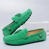 Moda Estiva Scarpe Loafer Arancioni Uomo Casual Comode Scarpe in Pelle Scamosciata Uomo Basse Slip-On Scarpe da Guida Uomo Piatte Taglia 38-46