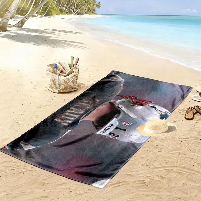 Tom Brady Print Beach Towel, Large Soft Quick Dry Towel for Beach Camping Swimming
