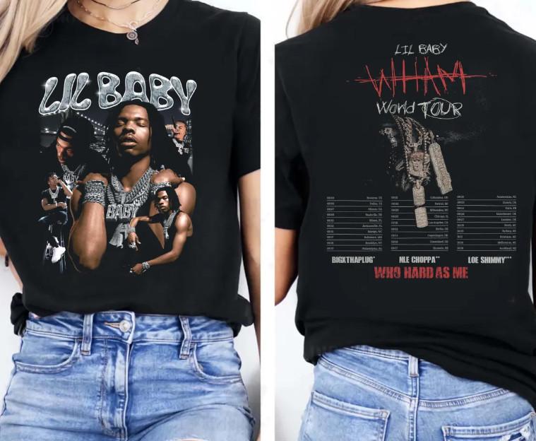 Lil Baby Wham World Tour T Shirt Lil Baby Shirt Rap Tees Hip Hop Retro Gift