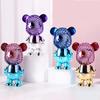 Handheld Fan Plastic Portable USB Rechargeable Bear Shaped Air Fan for Desktop Dormitory Blue Green