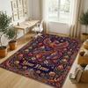Dragon Phoenix Theme Crystal Velvet Rug Personalized Custom Name Text Soft Floor Mat Home Decor