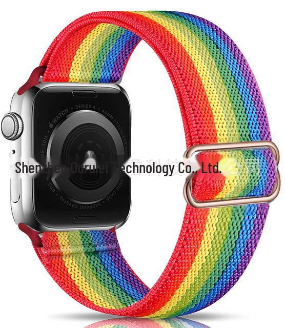 Adjustable Elastic Nylon Band with Sliding Buckle for Apple Watch iWatch7
