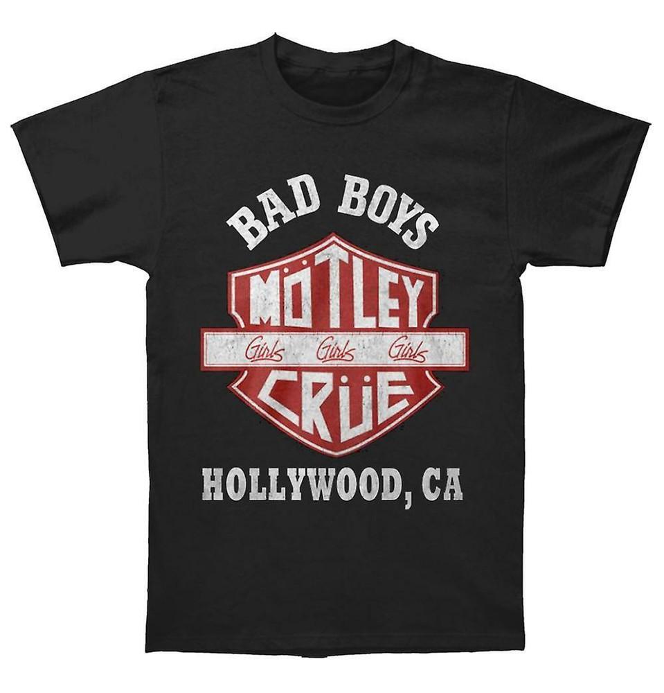Motley Crue Bad Boys Shield Mens Black T-Shirt S