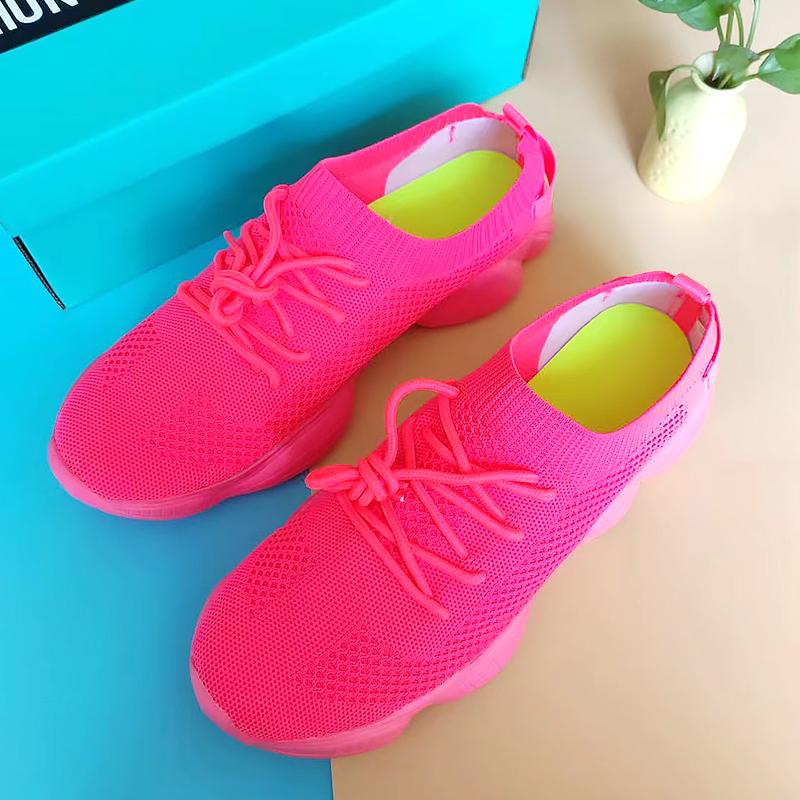 Fashion Fashionable and comfortable women's shoes seasonal casual wear thick soled sports shoes breathable mesh enhanced cushioning