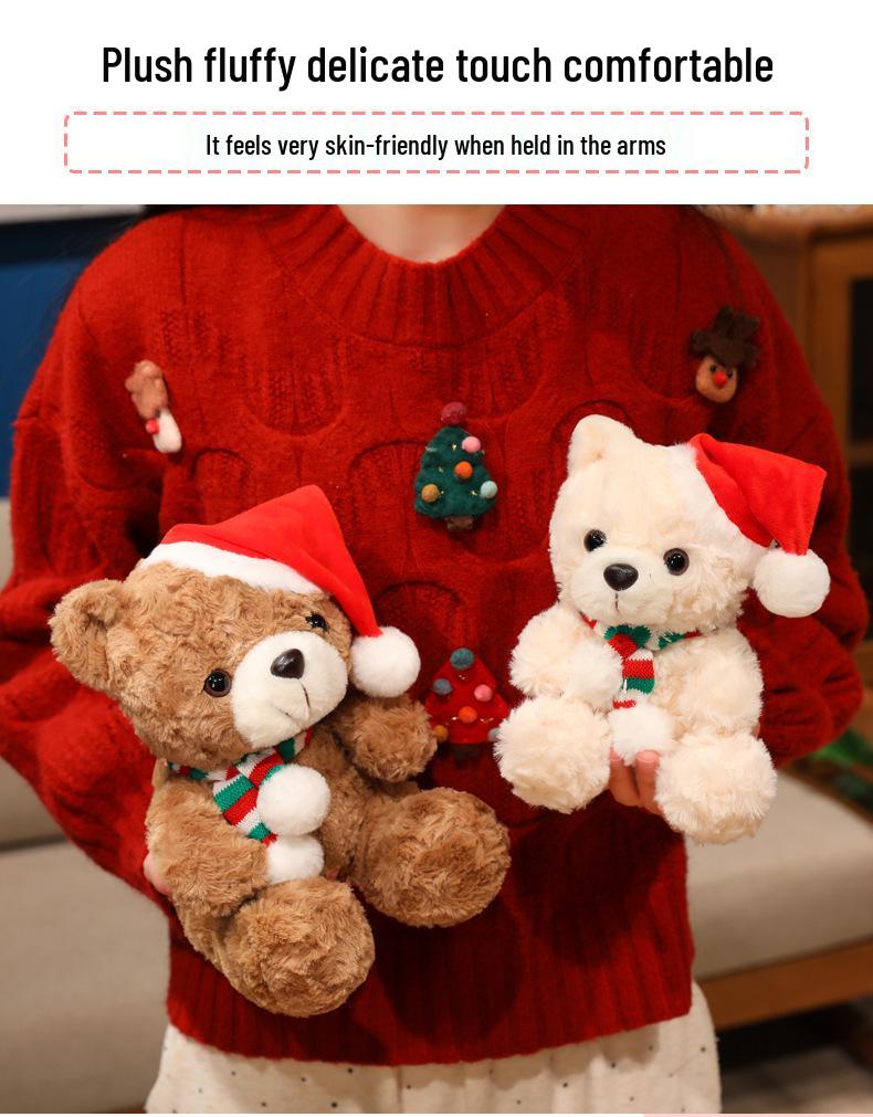 Christmas Teddy Bear with Scarf & Hat - Plush Toy for Valentine's & Birthday Gifts