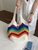 Knit Tote Bag For Women With Large Capacity And Hollow Design For Daily Use