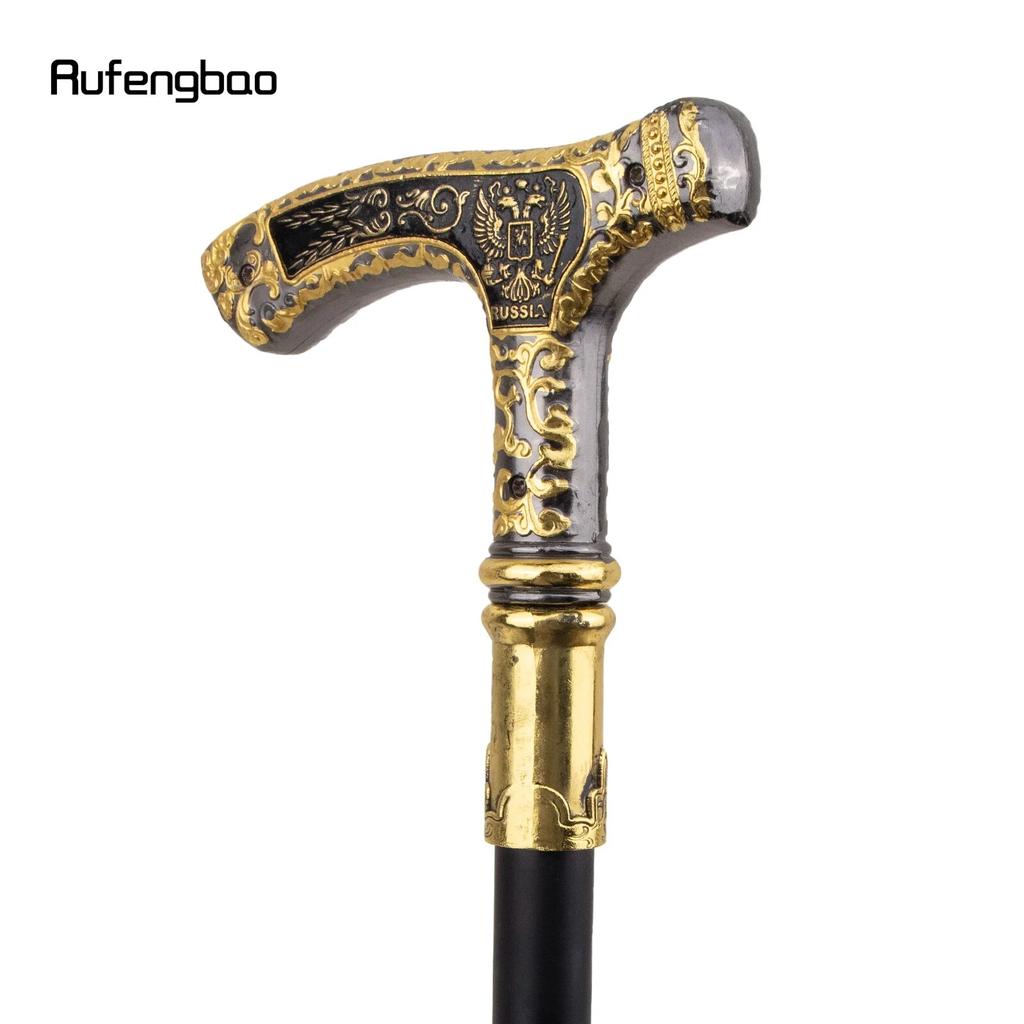 Baston de mers cu vultur dublu de lux, auriu, negru