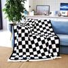 Luxuriöse Schachbrett-Samt-Sofadecke - Herbst-/Winter-Edition
