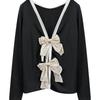 Women's Slim-fit Long-sleeved Bow Base Top
