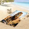 "Majestic Lion On African Savannah" Patterned Beach Towel Quick Dry Perfect for Travel Outdoor Sports Jogging the Beach and Swimming