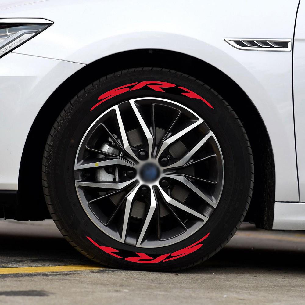 SRT+Blade 3D Gummi-Reifen- und Radnabenaufkleber für Autos und Motorräder