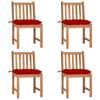 Day and Night - Day and Night Garden Chairs 4 Units Solid Teak Wood with Cushions
