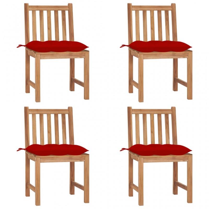 Day and Night - Day and Night Garden Chairs 4 Units Solid Teak Wood with Cushions