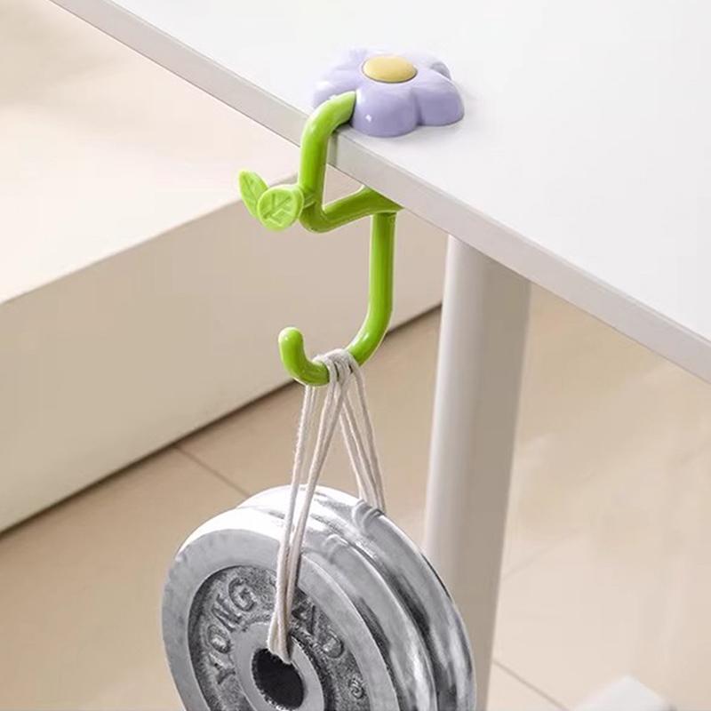 Flower Bag Hook, No Drill Desk Hanger, Portable Clamp For Table Edge, Side Mount Organizer For Student School Classroom Desk