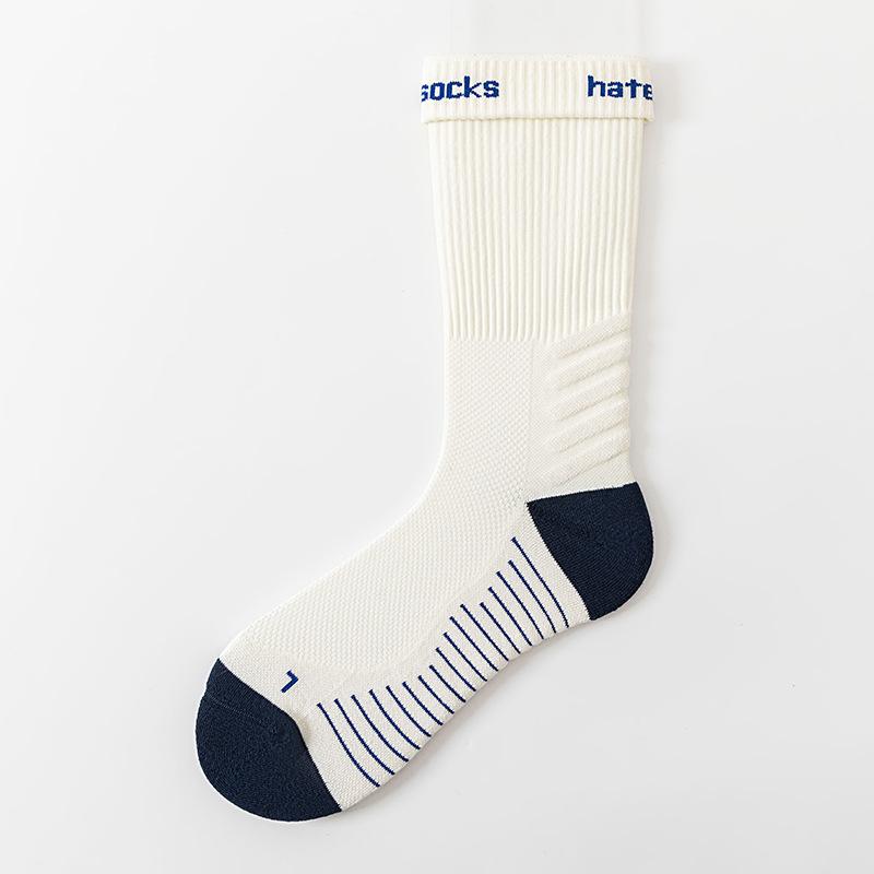 

Мужские дышащие, влагоотводящие, устойчивые к запаху бесшовные носки с махровой подошвой для осенних видов спорта, бега, икр 1 pair белый