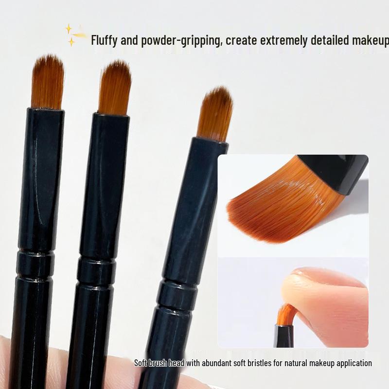 3-Piece Eyeshadow Brush Set: Nylon Brushes Individually Packaged for Beginners