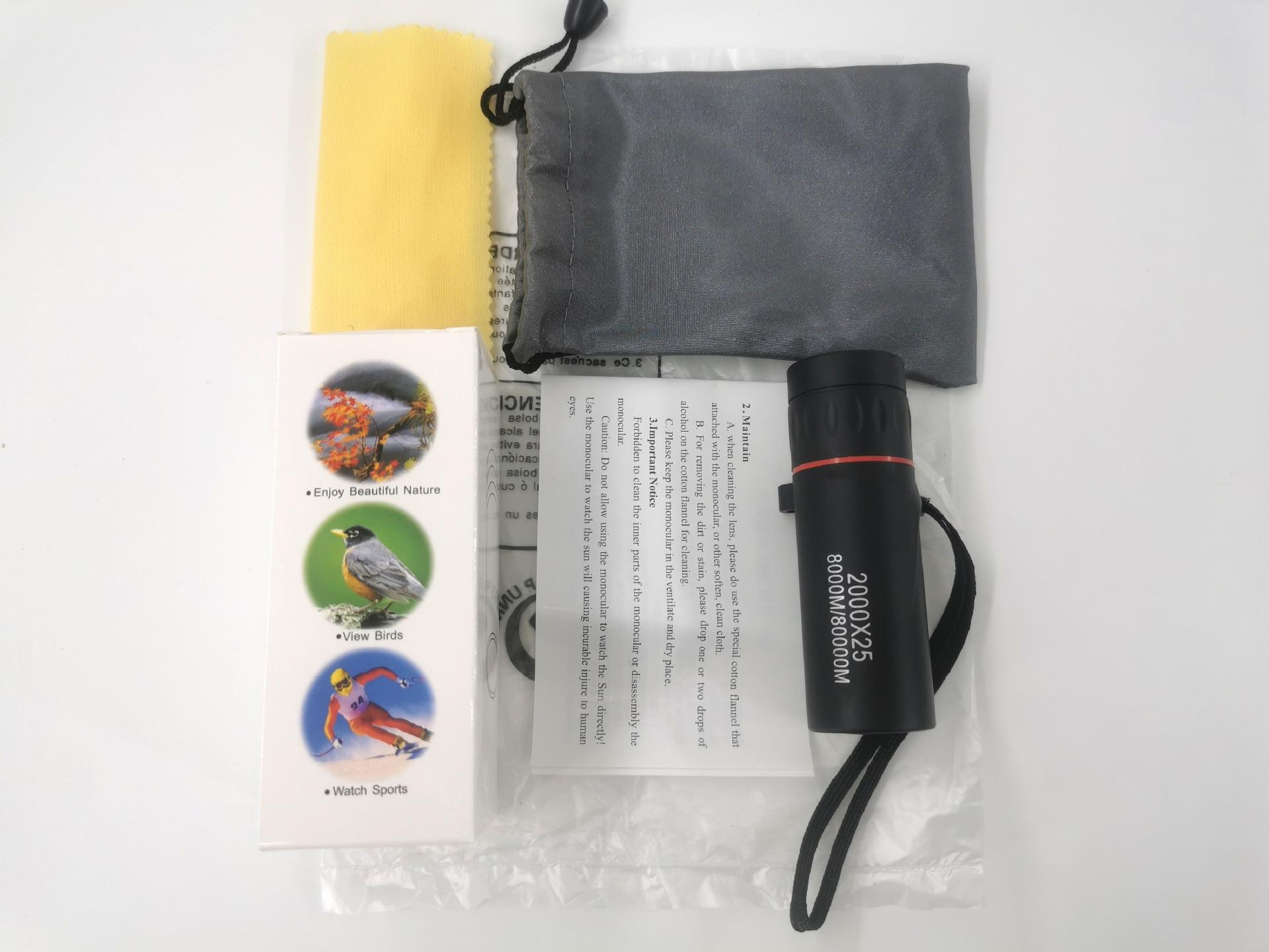 

Outdoor Camping Hiking Monocular High Magnification HD Night Vision Mini Portable Binoculars 2000x25