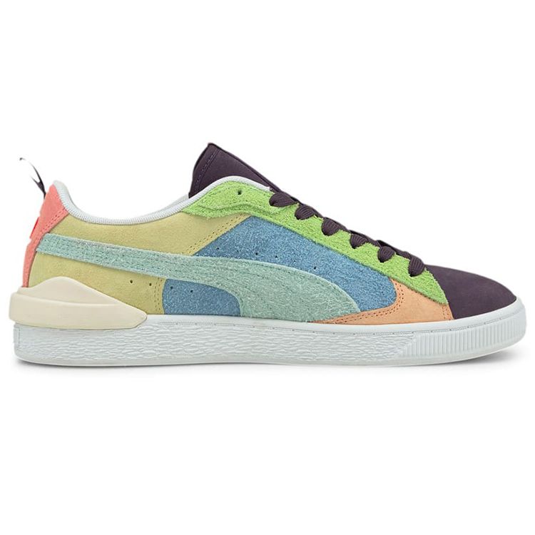Puma Suede Bloc Wtformstrip Color Block Lightweight Low Top Sneakers Unisex Sneakers Purple Blue Green 381184-01
