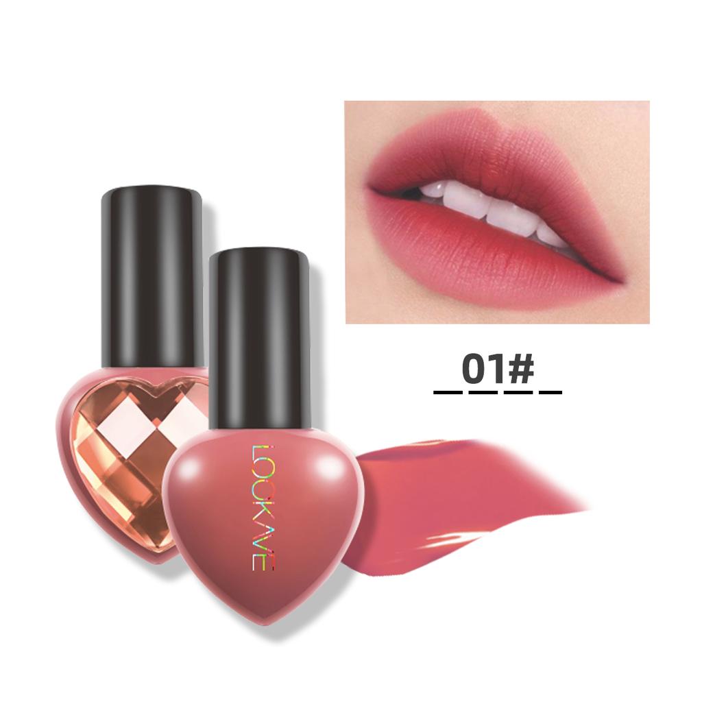 Матовая водостойкая жидкая помада для губ в форме сердца