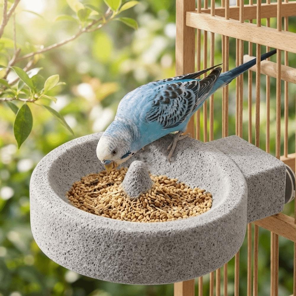 Wear-Resistant Parrot Paw Grinding Bowl Round Parrot Stone Bowl Bird Water Bowl Cage Accessories