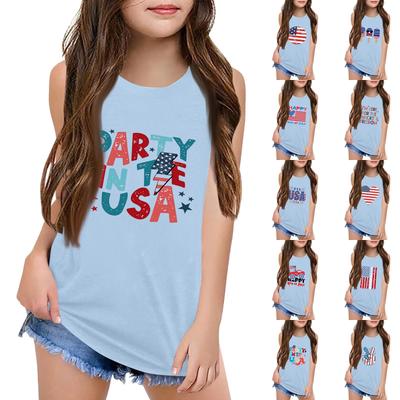 Mädchen Kinder Sommer Rundhals Ärmellose Shirts Tanktops