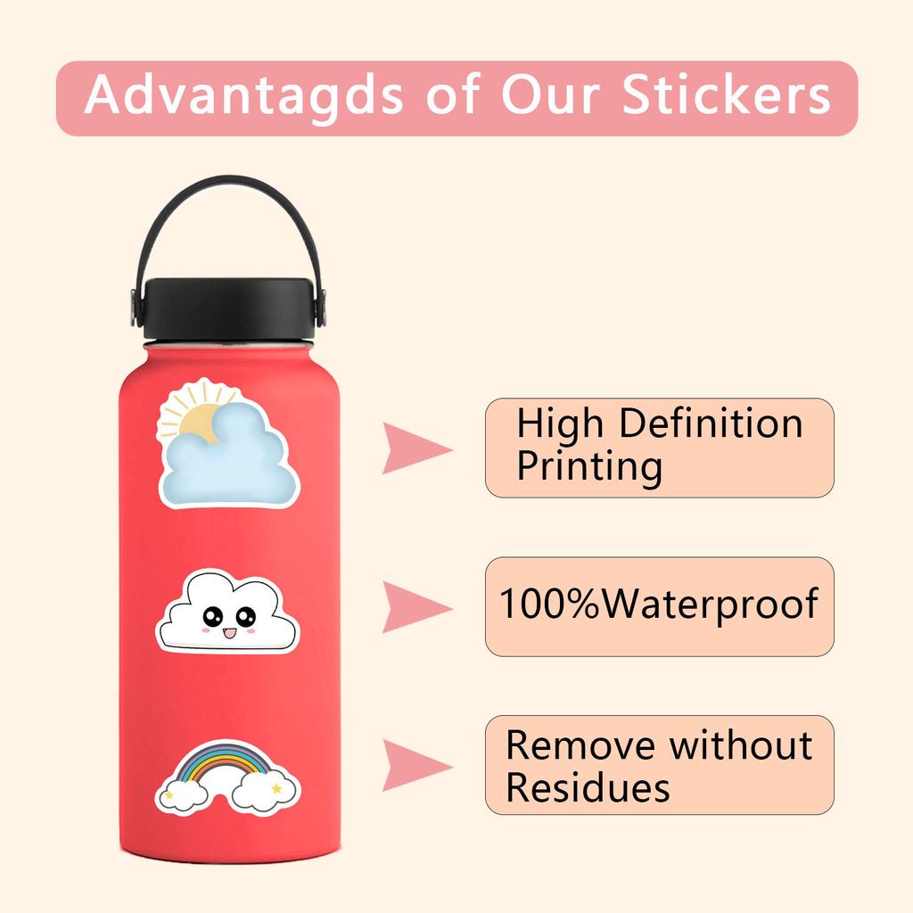 110 Cloud Doodle New Stickers Decorative Skateboard Suitcase Waterproof Stickers